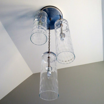 Blown Glass Chandelier - Art Glass Chandelier - Art Glass Lighting - Clear Glass