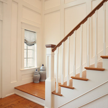 Blue and white striped entry