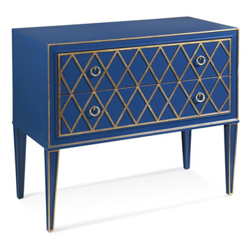 Blue Hollywood Glam Hall Chest