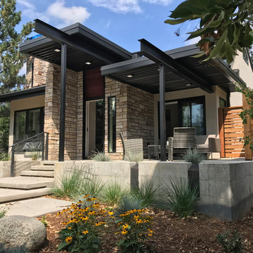 Boulder front porch and faced upgrade