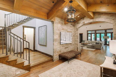 Inspiration for a rustic entryway remodel in Houston