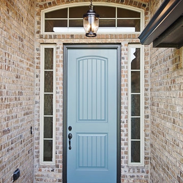 Brick Home with Blue Front Door