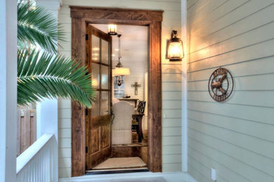 Inspiration for a medium sized classic front door in Atlanta with a single front door and a dark wood front door.
