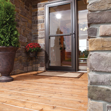 Brown Screen Away® on a stone entrance
