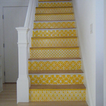 Cheerful Stenciled Stairs