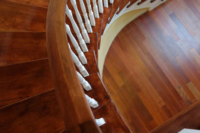 Cherry stair treads and handrail