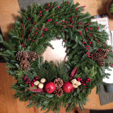 Christmas wreath in progress!