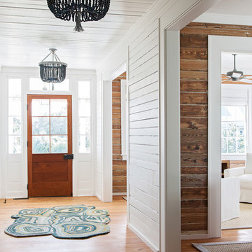 Classic Island Beach Cottage Entry Foyer with Reclaimed Wood