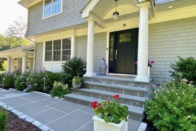 Mid-sized transitional entryway photo in Los Angeles with a blue front door