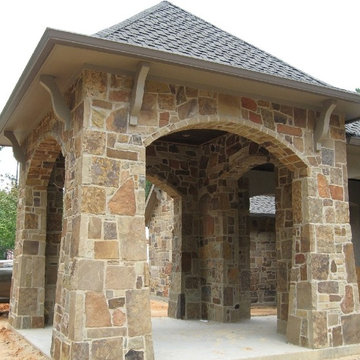 Colonial Natural Stone Veneer Covered Entry