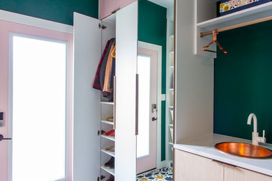 Colorful Mudroom and Dressing Room