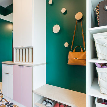 Colorful Mudroom and Dressing Room