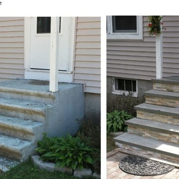 Concrete Stairs Refurbished with Stone