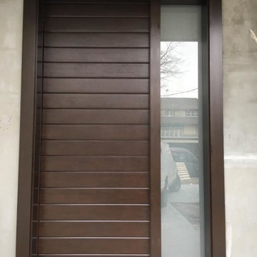 contemporary Custom Fiberglass Door With Sidelight
