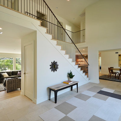 Example of a huge trendy foyer design in Austin