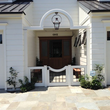 Contemporary entry with Nero Gate Latch