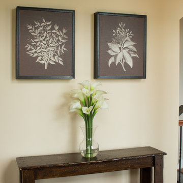 Contemporary Entryway with Nearly Natural Blooming Hydrangea