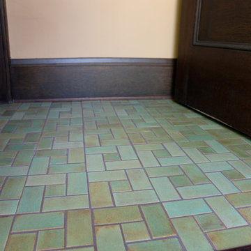 Craftsman Green Entry Floor