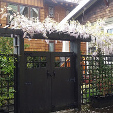 wooden arbor with gate