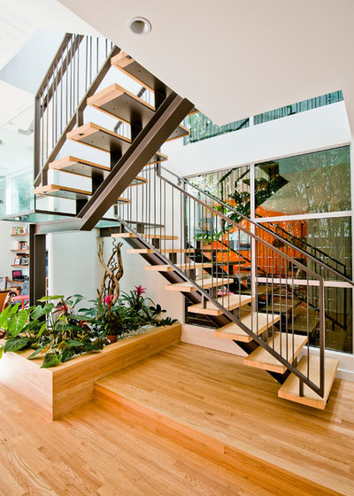 Contemporary Staircase by Marla Schrank Interiors
