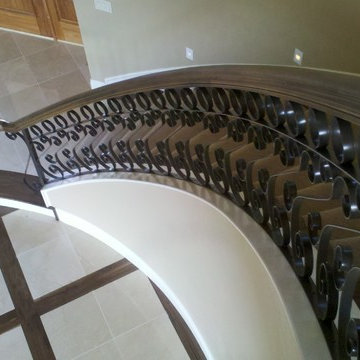 Curved iron staircase