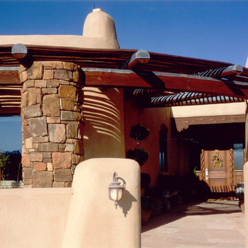 Curvilinear Santa Fe Fairway House and Pool