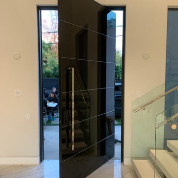 CUSTOM BLACK LAMI GLASS Entry Door