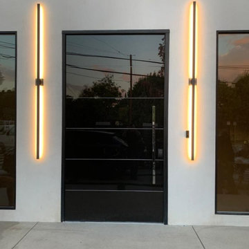 CUSTOM BLACK LAMI GLASS Entry Doors