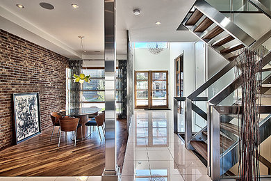 Inspiration for a contemporary entryway remodel in Calgary