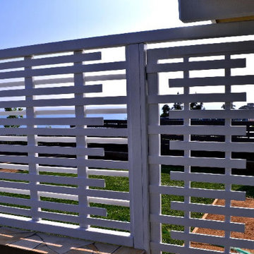 Custom built wood trellis with Entry gate - Malibu, Ca
