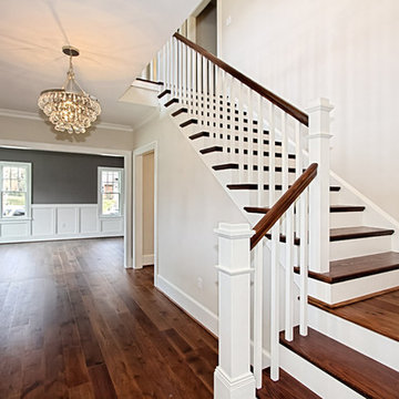 Custom Dark Stained Hickory Flooring