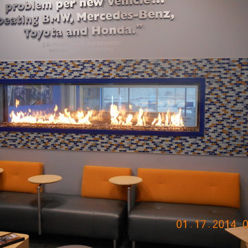 Custom Gas Linear See Through Fireplace