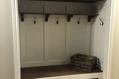 Custom mudroom closet built in
