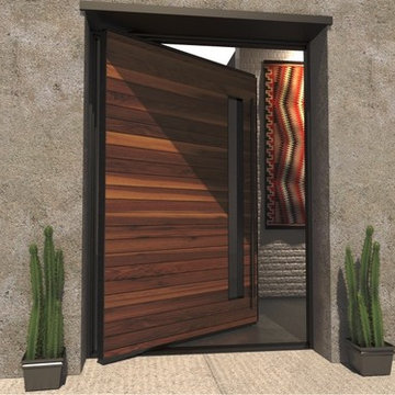 Custom Rustic Modern Pivot Entry Door
