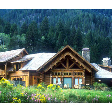 Custom Timber Frame Home, River Run Estate, Fly Fisherman's Lodge, Big Sky