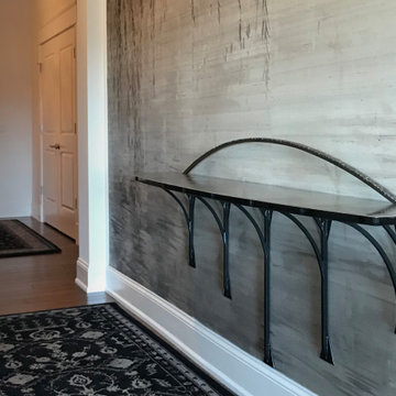 Custom Wall-Mounted Entry Table - view from entertaining area