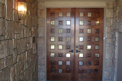 Custom wood entry door
