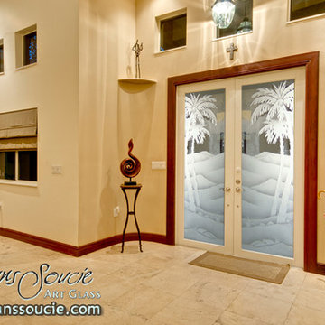 Desert Palms 3D I Glass Front Doors - Exterior Glass Doors - Glass Entry Doors