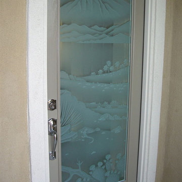 Detailed Desert  Glass Entry Door
