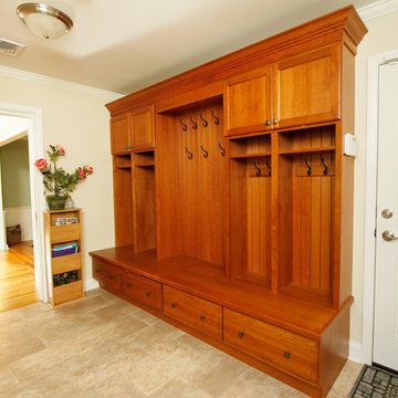 Direct Depot | Traditional Medium Stain Kitchen, Bookcase & Mud Room
