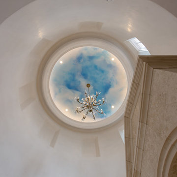 Dome: Custom Sky Mural Featuring Clouds in Classical Mural Style