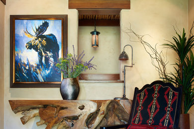 Inspiration for a large rustic entryway remodel in Denver