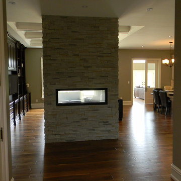 Double Sided Gas Fireplace in Bungalow