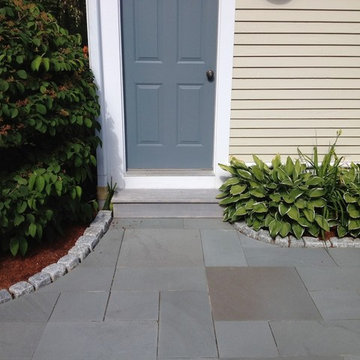 Driveway and stone paths