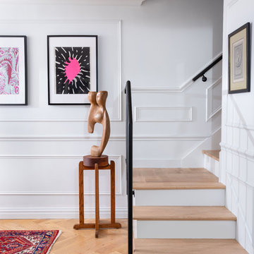 Eclectic Brownstone Entryway with Contemporary Art - Brooklyn, NY