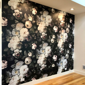 Ellie Cashman Design - Dark Floral Wallpaper Installation