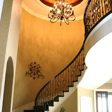 Entry dome and custom wrought iron railing