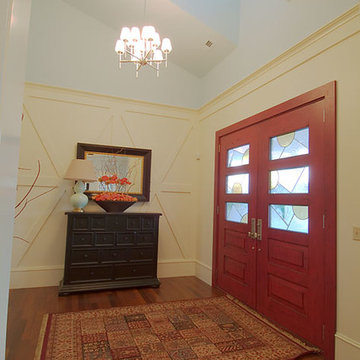 Entry door with custom leaded glass