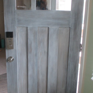 Entry Door with Faux Reclaimed Wood Finish