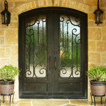 Entry Iron Door and Wall Sconces
